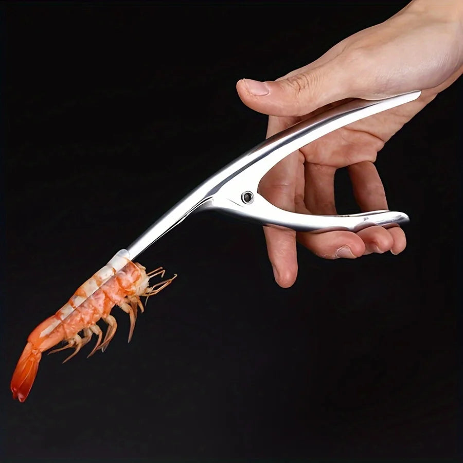 Stainless Steel Shrimp Peeler Tool Quick Prawn Shell Remover Labor-saving Seafood Shelling Tweezers Kitchen Gadget For Shrimp Qme