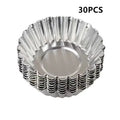 Reusable Aluminum Egg Tart Molds Cookie Pudding Jellies Mould Mooncake Mold Pastry Tools Baking Accessories Kitchen Tools Qme 30pcs