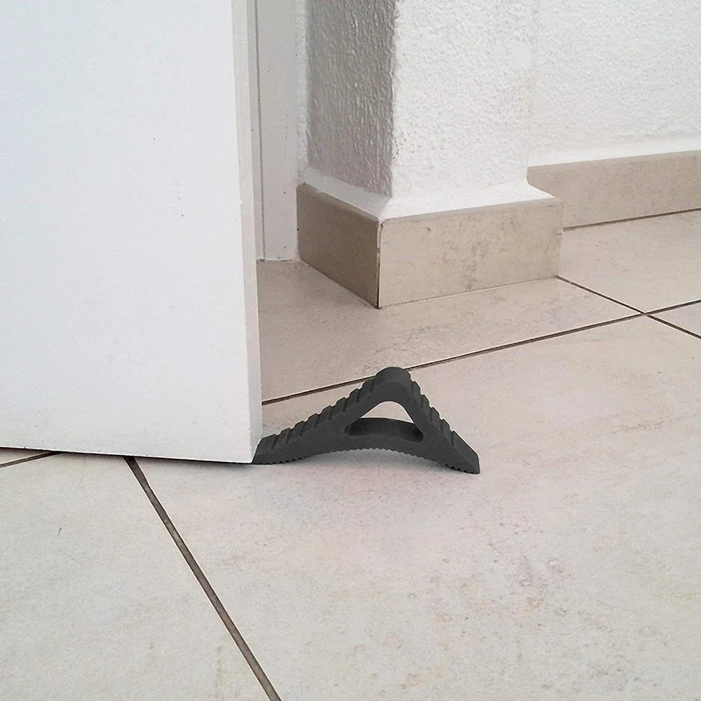 Rubber Door Stopper Reusable Shock Absorbent Block Wedge Doorstops Qme