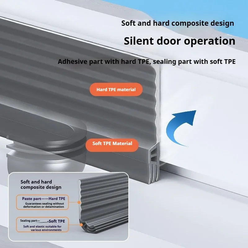 1-4Pcs Self Adhesive Window Seal Strip Adjustable Thickness Triple Windproof Anti-Cold Weatherstrip TPE Soundproofing Door Seal Qme