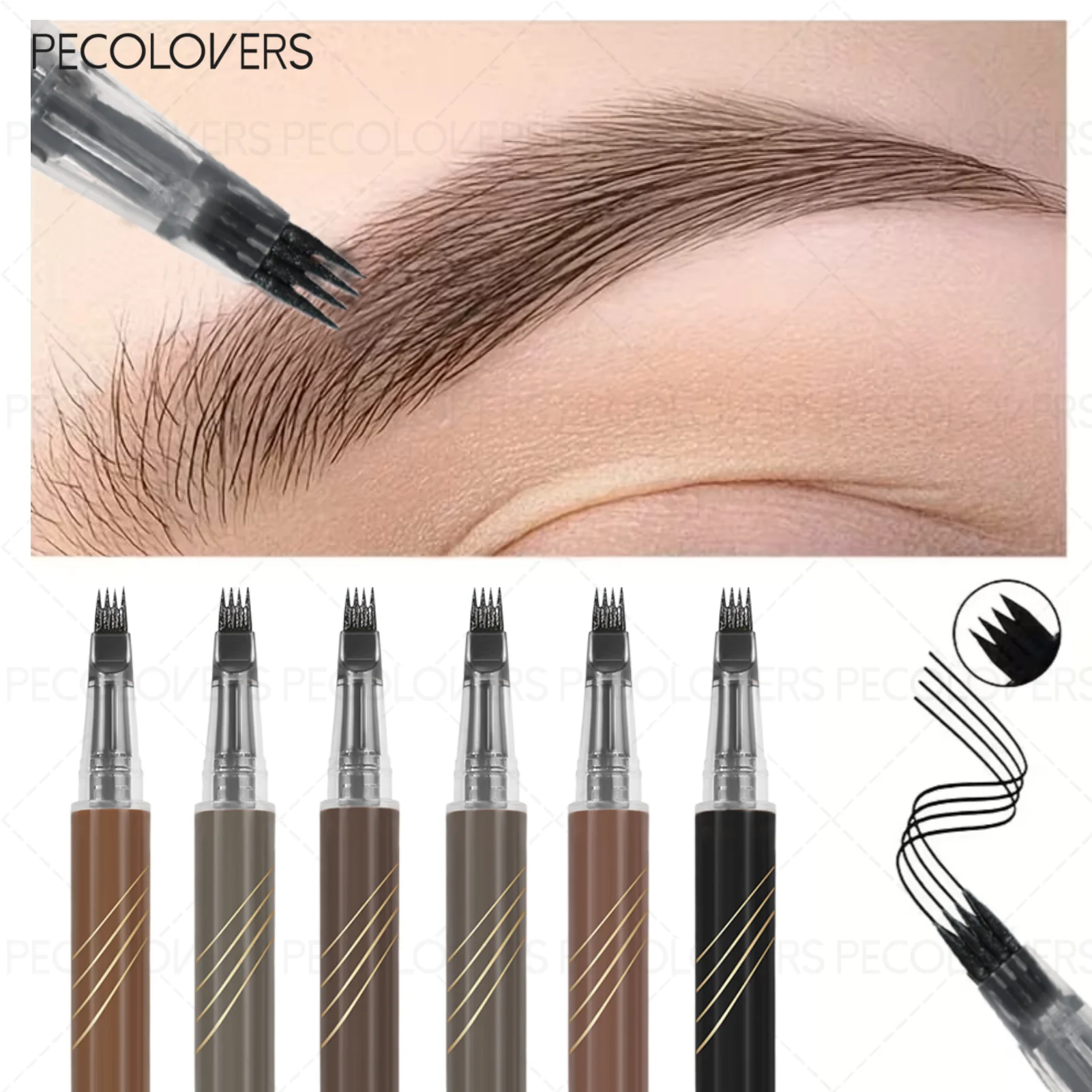Four-precise Tip Defined Brows Pen Liquid Eyebrow Pencil Natural Qme
