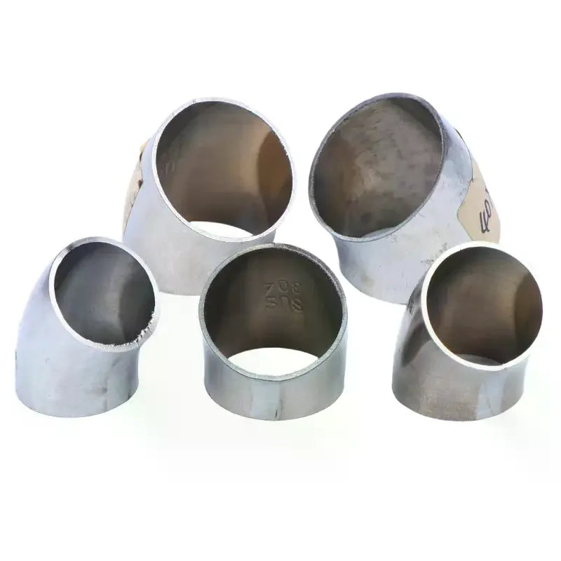 Sanitary Food Grade 45 Degree Weld Elbow 304 Stainless Steel, Polished Butt Weld Pipe Fitting 16-80mm OD Press Fitting Qme