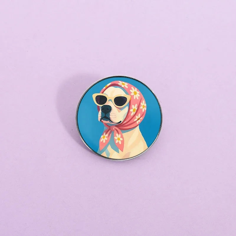 Cute Cartoon Labrador Dog Enamel Pin Lovely Pet Puppy Metal Brooch For Backpack Clothes Decor Collection Creative Holiday Gifts Qme
