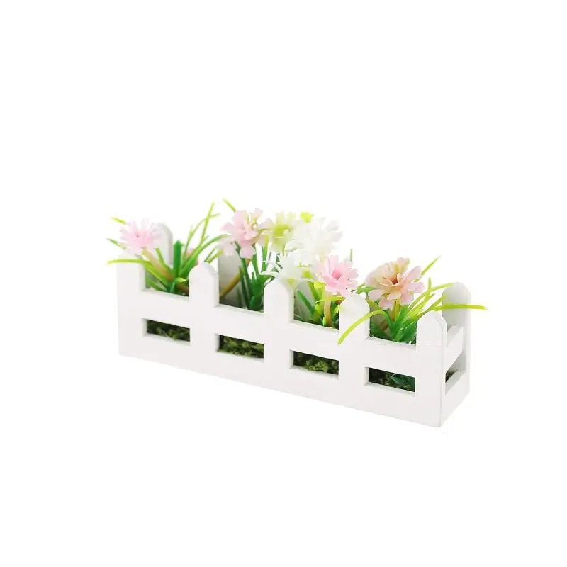 Pretend Play Toy 1 12 Scale Dollhouse Simulated Flower Fence Decor Qme A3