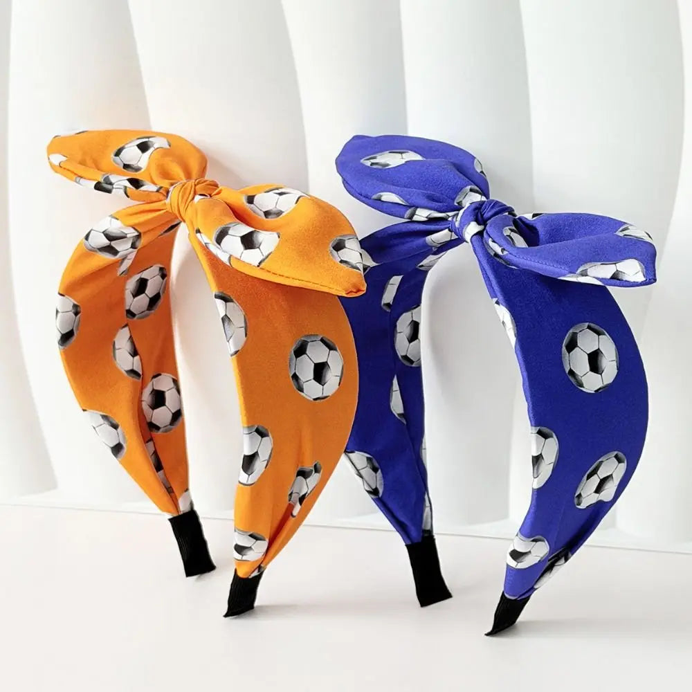 Cute Football Headband Rabbit Ear Soccer Print Soccer Fan Hair Band Charming Design Funny Costume Bunny Knot Headband Qme