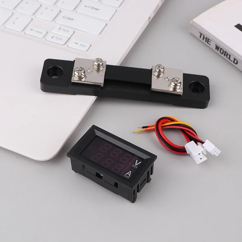 Mini Digital Voltmeter Ammeter DC 0-100V 50A Amp Volt Voltage Current Qme