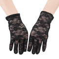 Women Lace Short Tulle Black Summer Uv-proof Driving Gloves Female Qme black