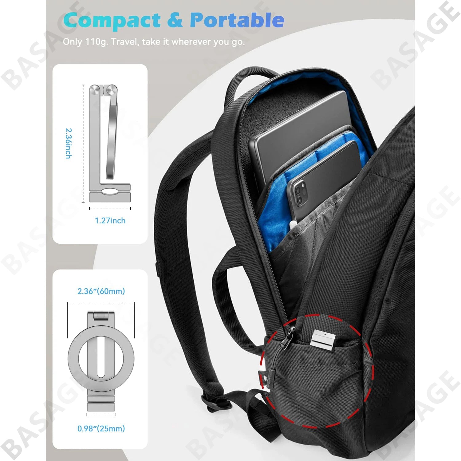 Universal Magnetic Phone Holder Travel Essentials Flexible Rotation Hands-Free Airplane Phone Mount for IPhone15 Pro Max Series Qme