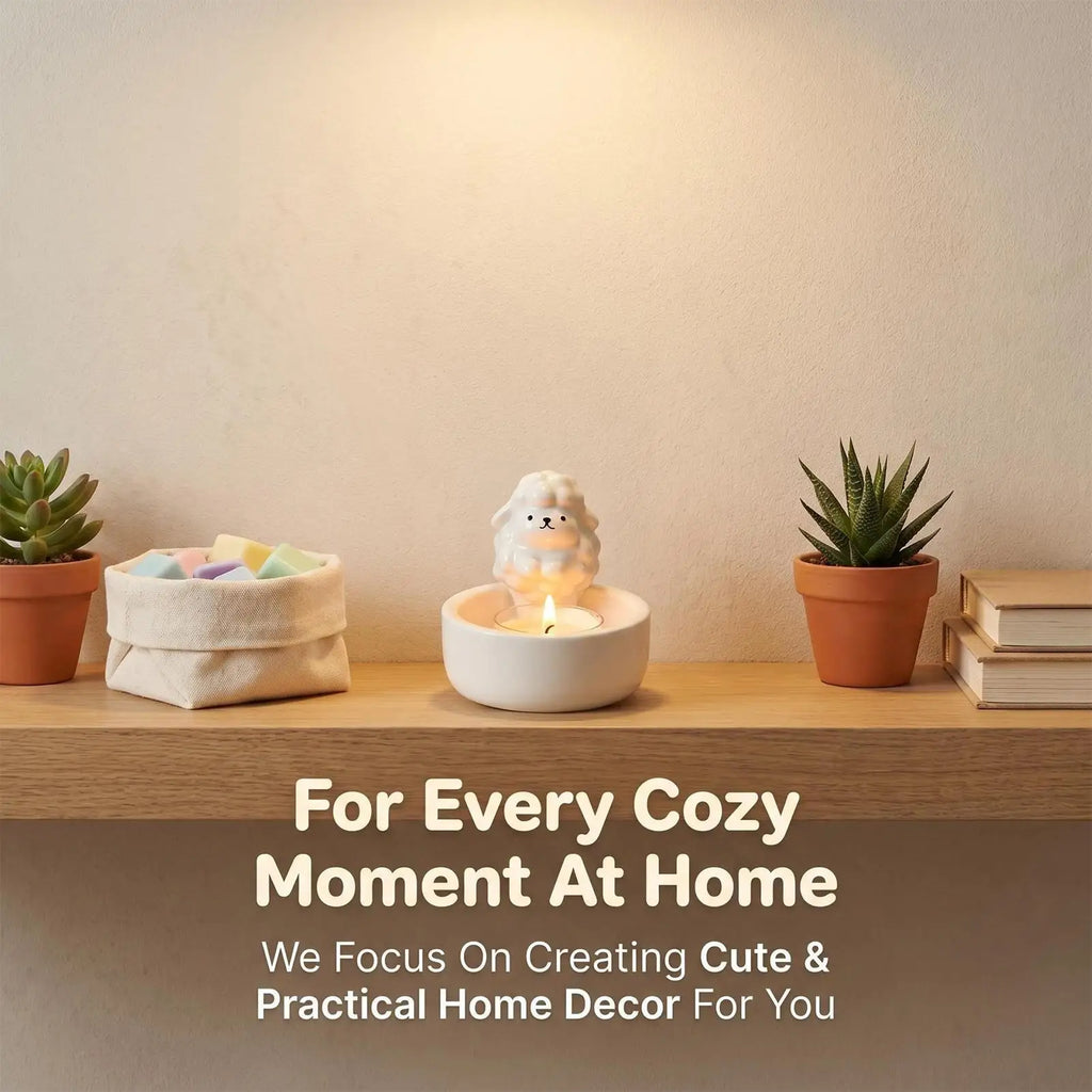 Cute Tealight Holder Aesthetic Table Centerpiece Ceramic Candlestick Qme