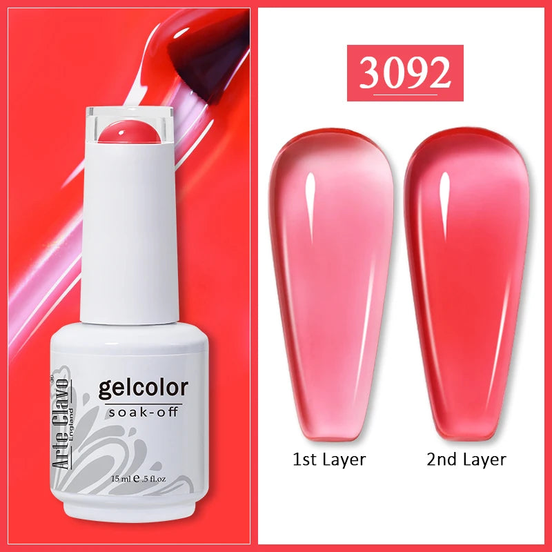 Arte Clavo Gel Nail Polishes Pink Nude Hybrid Lak Manicure