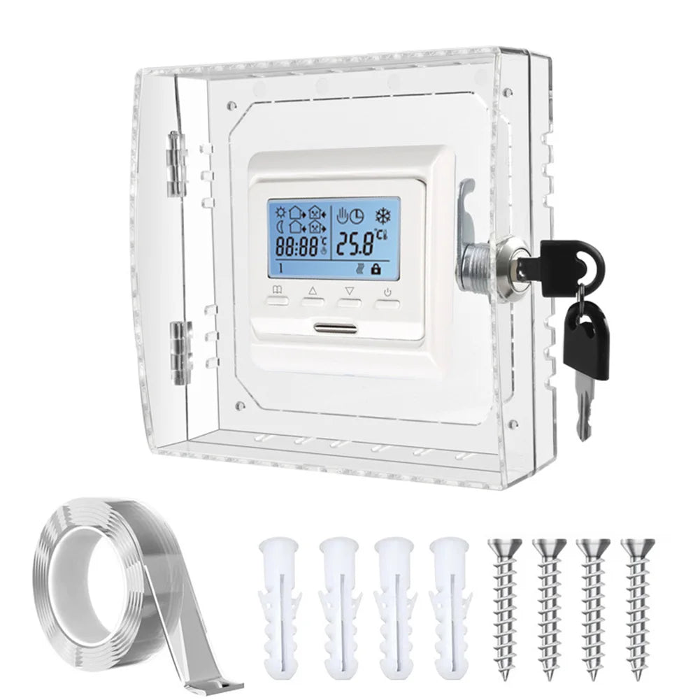 Transparent Thermostat Cover With Lock Acrylic Thermostat Lock Box With 2 Keys Ac Lock Box Cover Thermostat Guard For Home Qme
