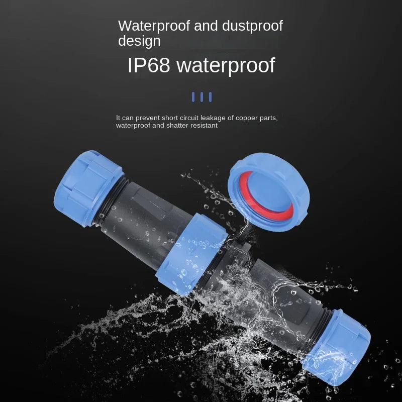 2PCS SP17D Waterproof Docking Connector IP68 2 Pin 3pin 4pin 5pin 7pin 9pin Power Cable Connector SP17 Qme