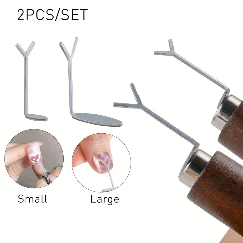 Nail art tools - Heart-shaped and cat-eye pattern magnets, used to achieve perfect nail art results. Qme