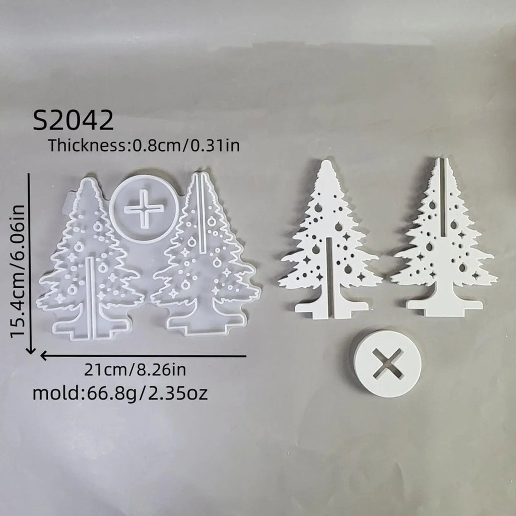 Christmas Molds Holiday Tree Silicone Decor Craft Supplies Maker Qme