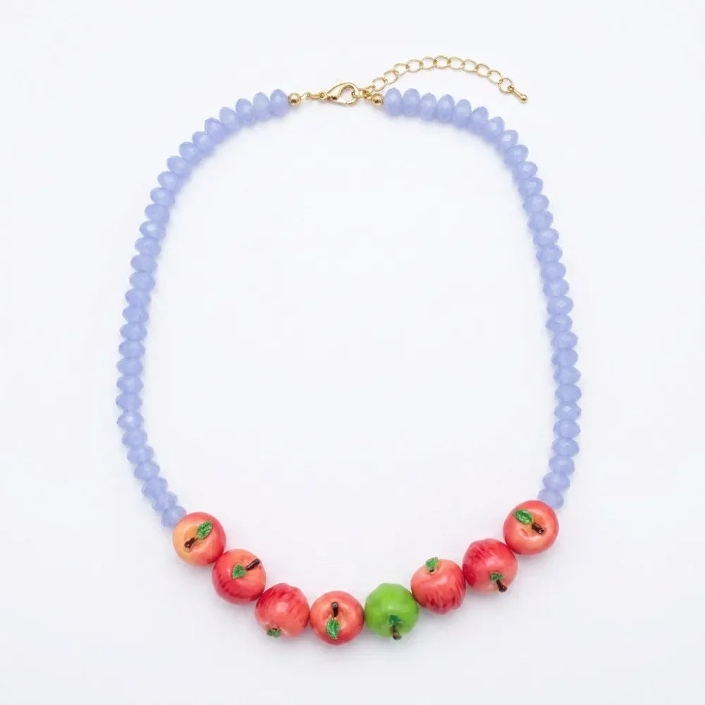 Simple Layered Beads Fruit Necklace Stackable Blueberries Multi Layer Qme A3 Necklace