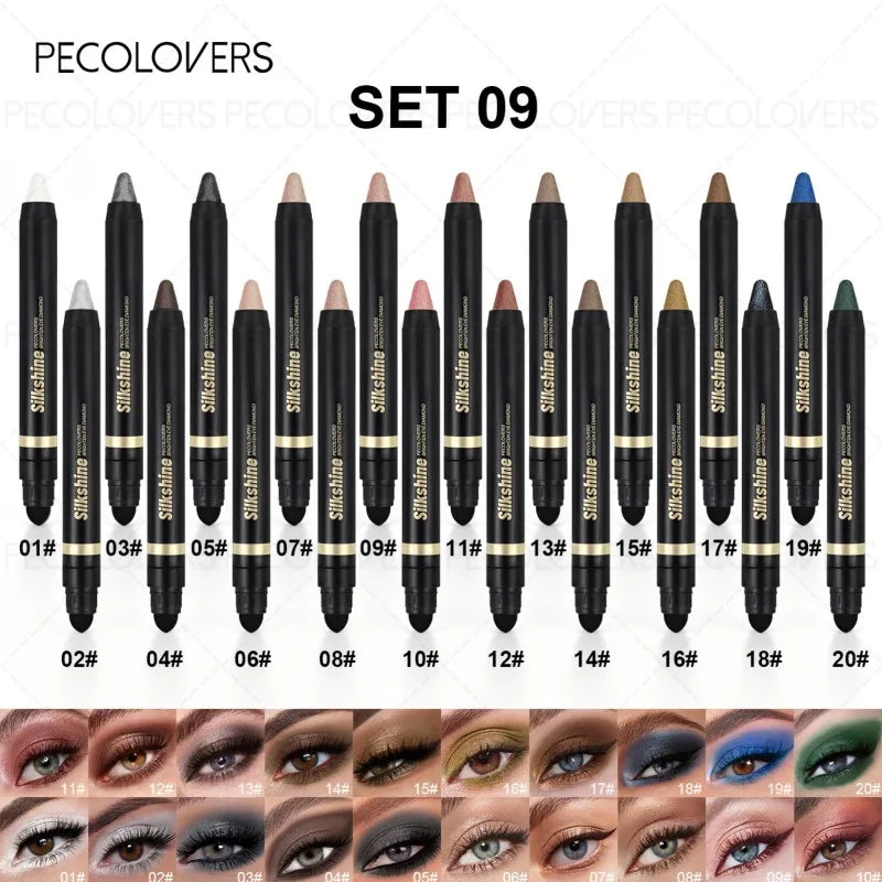Double Head Eye Shadow Stick Highlight Brightening Fine Flash Qme SET 09