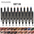 Double Head Eye Shadow Stick Highlight Brightening Fine Flash Qme SET 09