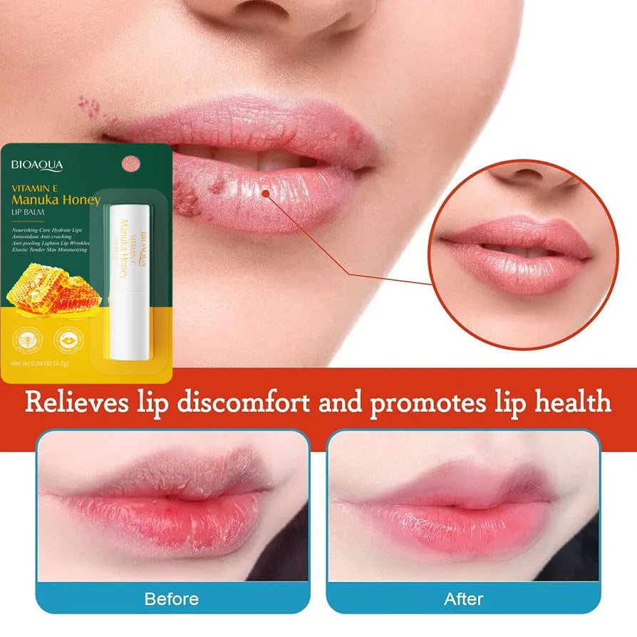 BIOAOUA Vitamin E Honey Lip Balm Moisturizing Anti Cracking Nourishing Nourishing Lipstick Lips Skin Care Products Qme