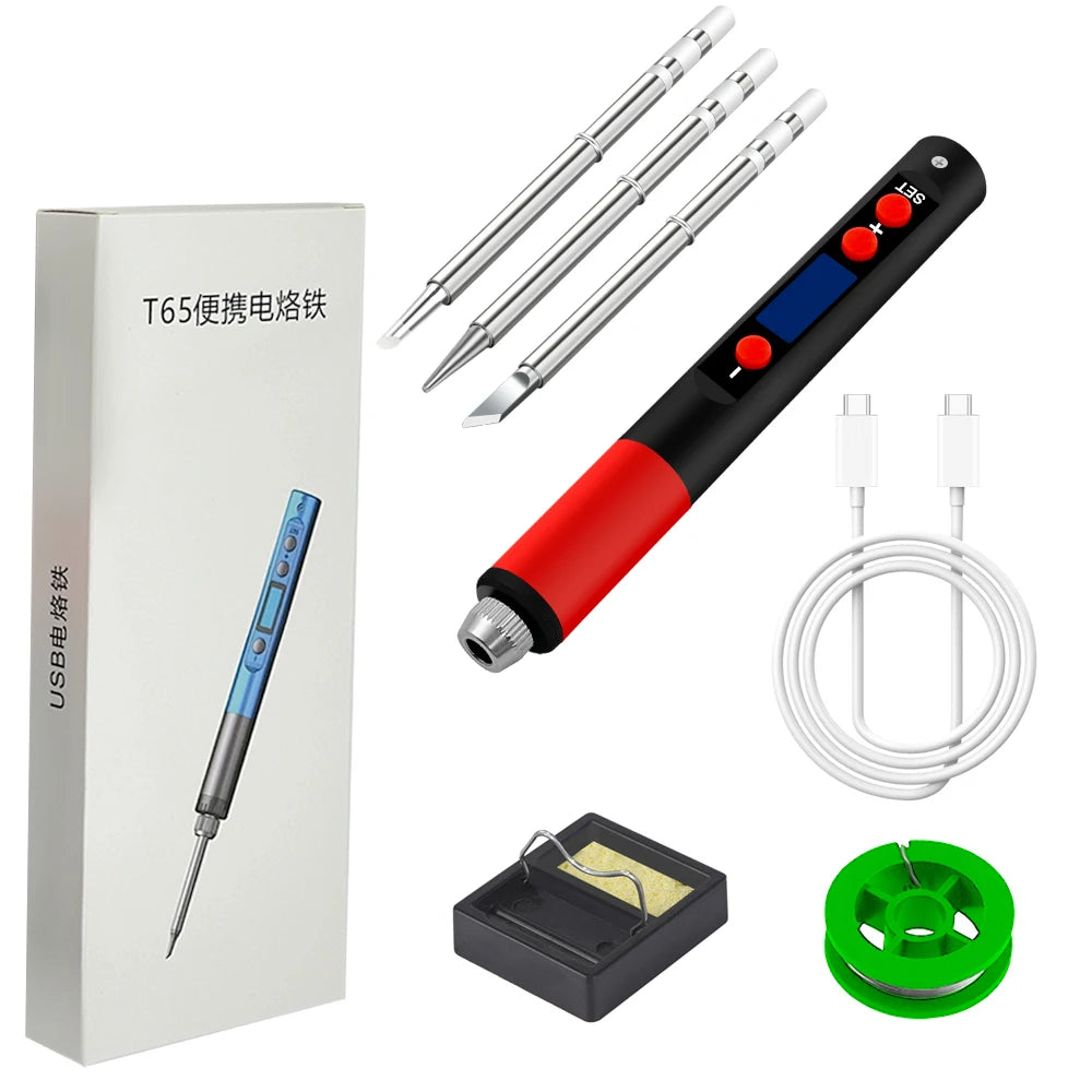T12 Series T65 Digital Electric USB Soldering Iron Mini Smart Qme T65 SET2
