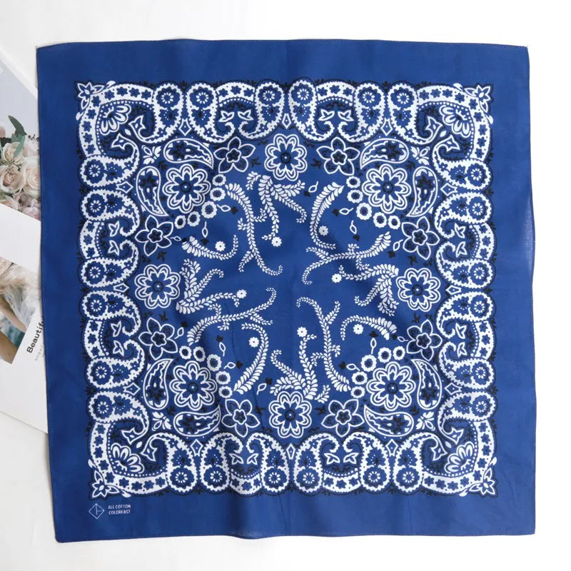 Unisex Hip Hop Women Men Bandana Scarf Punk Square Bandanas Headwear Qme A7 55-55cm