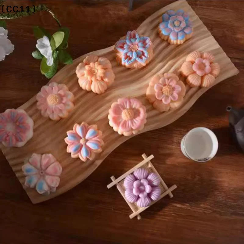 Flower Rice Cake Silicone Mold Non-stick Shape Mooncake Mung Bean Qme