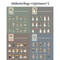 4 Bags Sweet Lolita Dress Girl Sticker Pack, Retro Victorian Style, Detailed Designs for Journal Scrapbooking & Crafts Qme 4 Bags