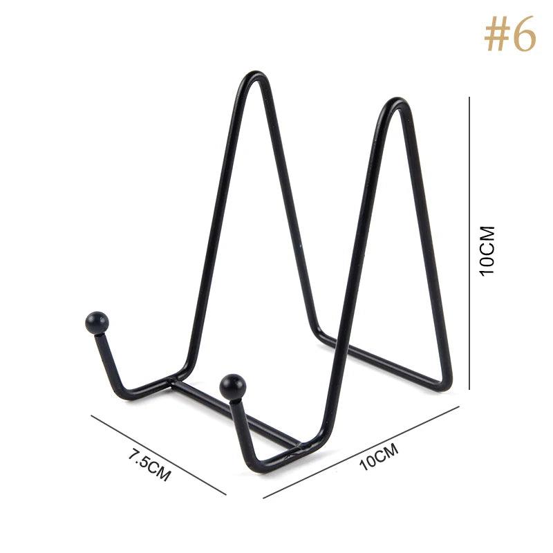 Iron Photo Frame Stand Easel Support Ceramic Disc Studio Album Qme 6