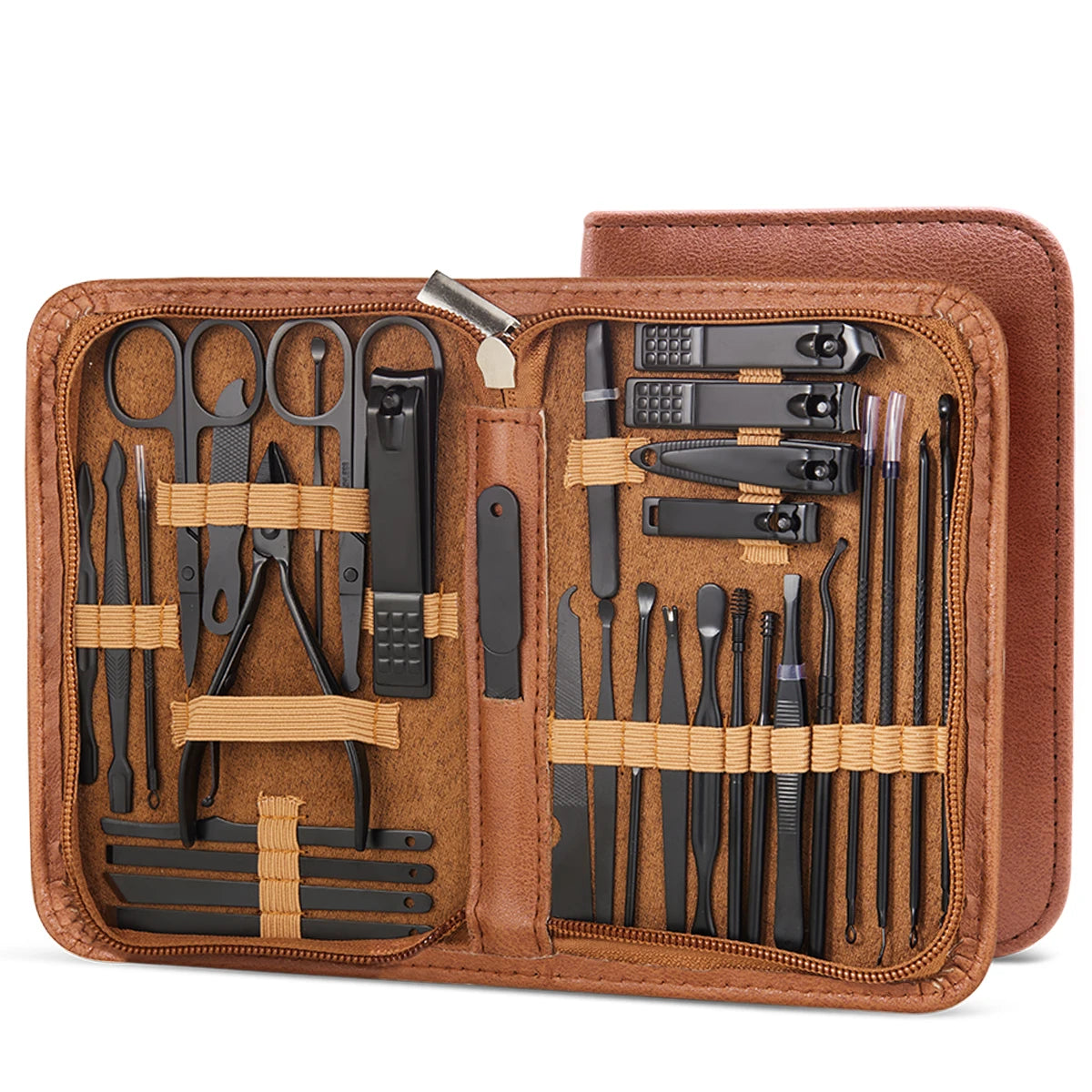 8 Manicure Professional Pedicure Nail Scissors Grooming Stainless Qme 32pcs Brown-Black