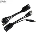 5Pair 3 in 1 Plug BNC Male to RJ45 Audio Video Power Balun Transceiver for CCTV Camera Qme 5Pair