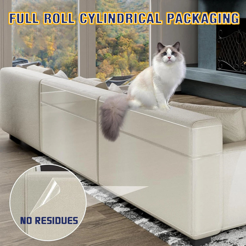 Cat Scratch Deterrent Tape Furniture Protectors From Cats Transparent Self-Adhesive Pet Training Tape for Sofa Furniture Sticker Qme