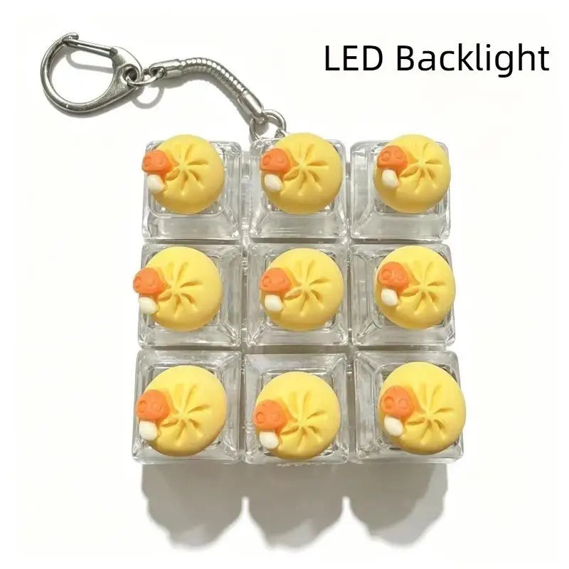 Keyboard Fidget Toy Keychain with LED Light 9 Button Clicker Anti Anxiety Stress Relief Toy for Party Favors Gifts Qme A14 one size