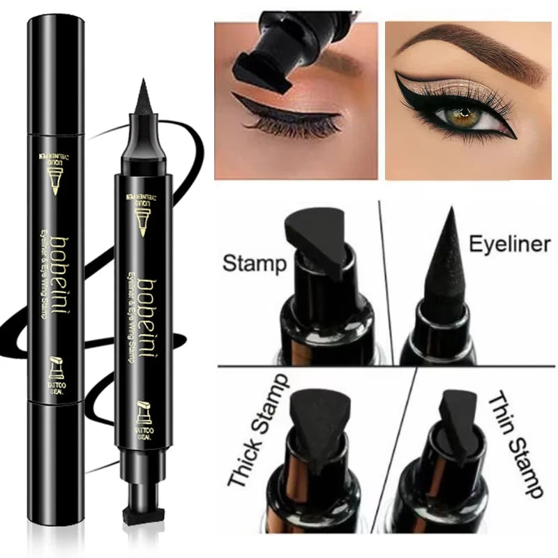 Big Stamp Seal Liquid Eyeliner Pen Waterproof Fast Dry Black Eye Liner Pencil With Eyeliner Cosmetic Double-ended Eyeliner Qme