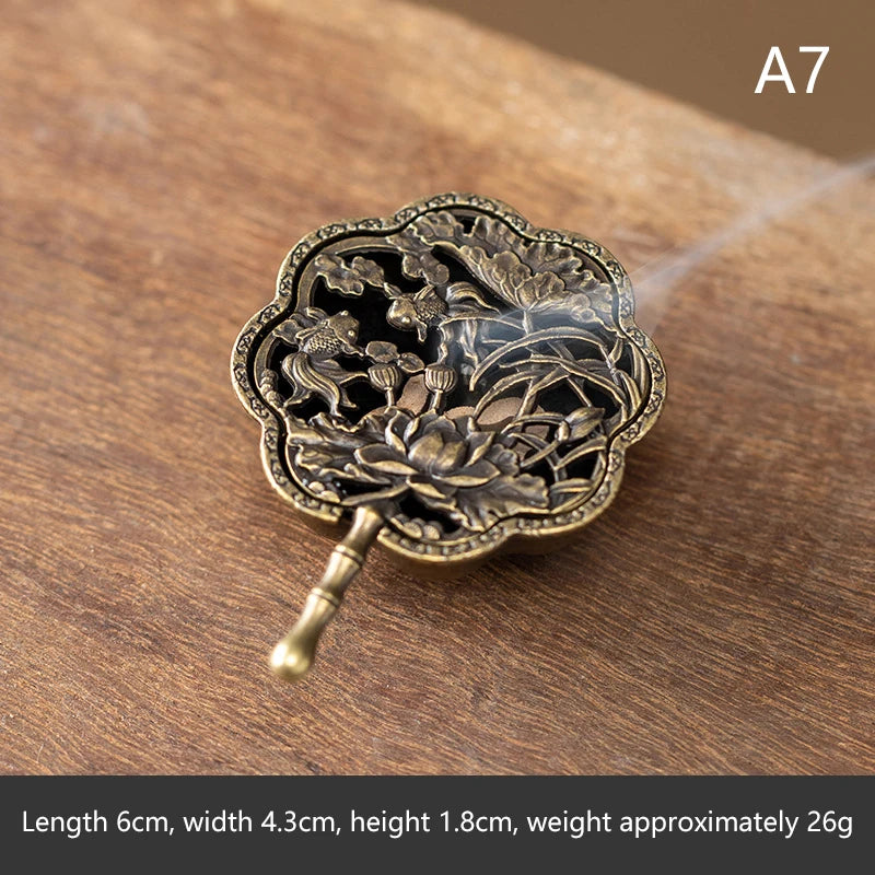 Yoga Meditation Bedroom Ambiance Home Decor Brass Incense Burner Qme A7