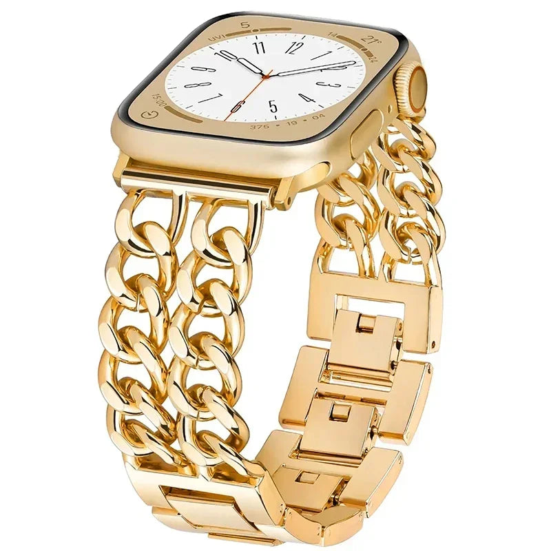 New Apple Watch Strap for Watch Series Ultra 9 8 7 6 5 4 Bracelet 40 49 44 45 41MM Metal Chain Stainless Steel IWatch Watchstrap Qme G 38mm 40mm 41mm