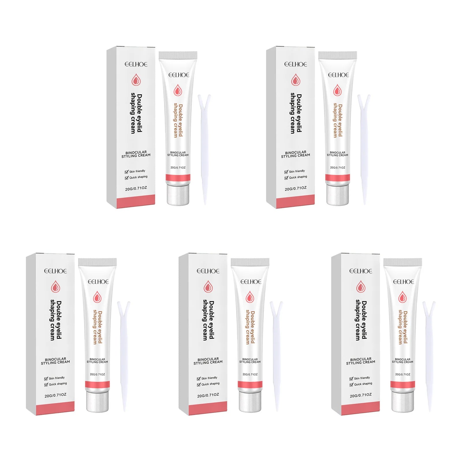 Double Eyelid Styling Cream Natural Invisible Eye Lift Eyelid Adhesive Cream Quick-Drying Long Lasting Eyelid Glue With Y Stick Qme 5 Sets