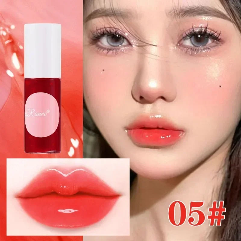 Water Tint Liquid Lip Stain Cherry Juice Lip Gloss Tint Non-stick Lasting Moisturizing Lip Dye Lips Cheek Rouge Water Makeup Qme 05