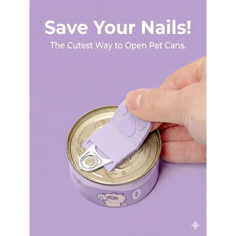 Cute Cat Paw Pet Food Can Opener Easy Ring Pull Opener Tool for Cat Dog Canned Food Protect Nails Ergonomic Kitchen Accessories Qme
