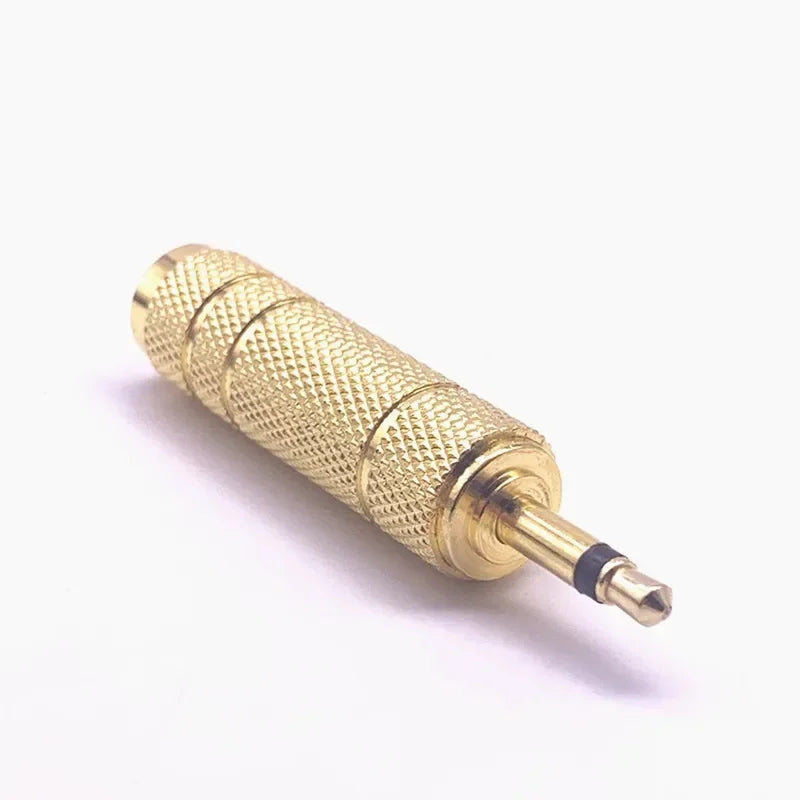 6.35mm Mono Male Plug To 3.5mm Female Jack Adapter Gold Plated Jack 3.5mm To 6.35mm Plug Adapter Connector Qme 6.5 Female to 3.5