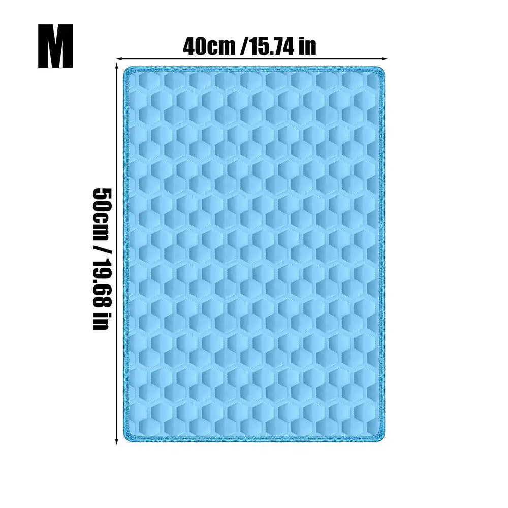 Cooling Pad for Dog Hot Summer Non-Slip Cushion Summer Dogs Cooling Pad for Small Medium Large Breeds Animals Resting Camping Qme M