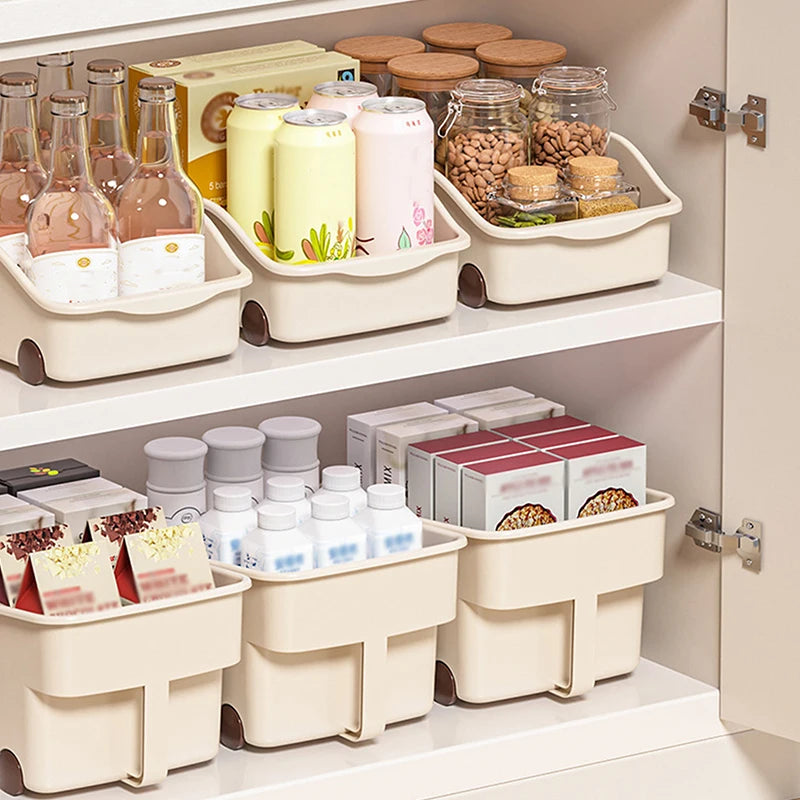 Kitchen Closet Organizer Sundries Storage Case Wheels Seasoning Qme