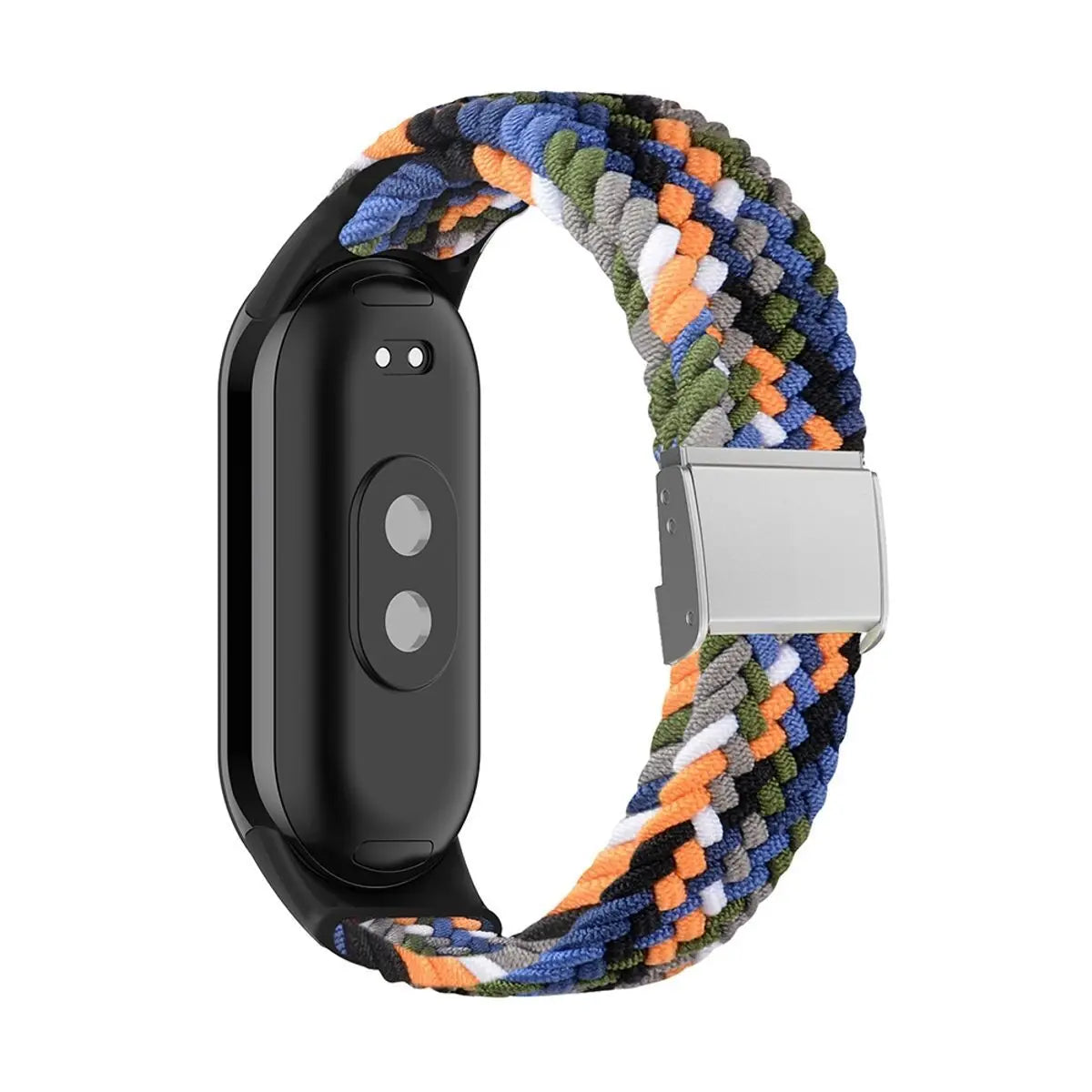 Adjustable Braided Nylon Elastic Wristband for Xiaomi Mi Band 8 Fitness Tracker Stainless Steel Buckle Replacement Strap Qme Denim for Mi Band 8