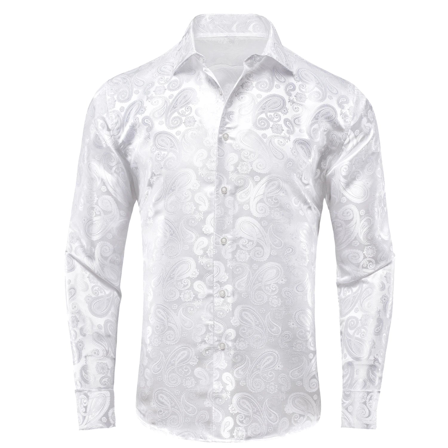 Hi-Tie Jacquard Paisley Mens Dress Shirts Long Sleeve Lapel Suit Shirt Casual Formal Blouse 10 Colors Wedding Business Party Qme CY-1604 S