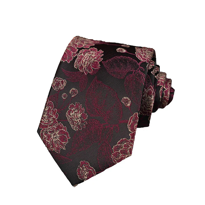 Men Jacquard Tie Dot Floral Necktie Accessories Daily Wear Shirt Suit Qme RT8
