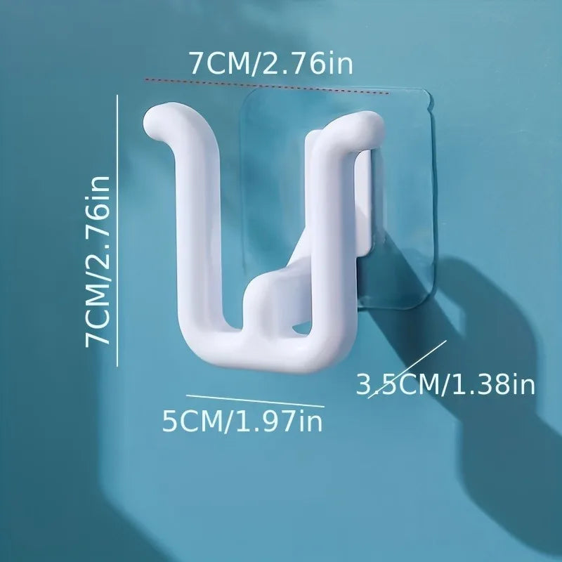 4Pcs Self Adhesive Slipper Rack - Waterproof, Wall Mounted Shoe Hook for Bathroom, Kitchen and Bedroom Decorations, Space Saving Qme