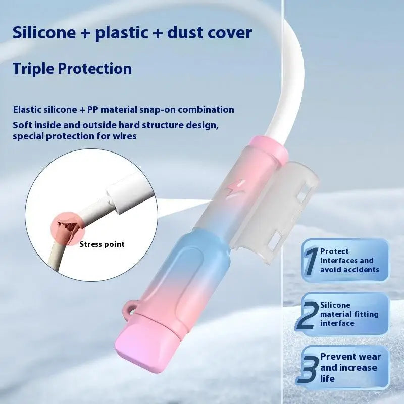 Charger Cable Protector Soft Silicone Cover C Cord Saver Practical Qme