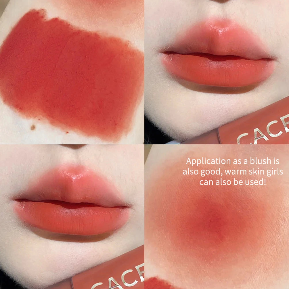 Sexy Red Lipstick Lip Gloss Makeup Waterproof Velvet Non-stick Cup 6 Colors Lip Tint Matte Long Lasting Liquid Lipstick Cosmetic Qme 05