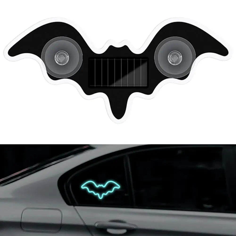 Solar Powered Car LED Ambient Light Cute Bat Shaped Suction Cup Qme A