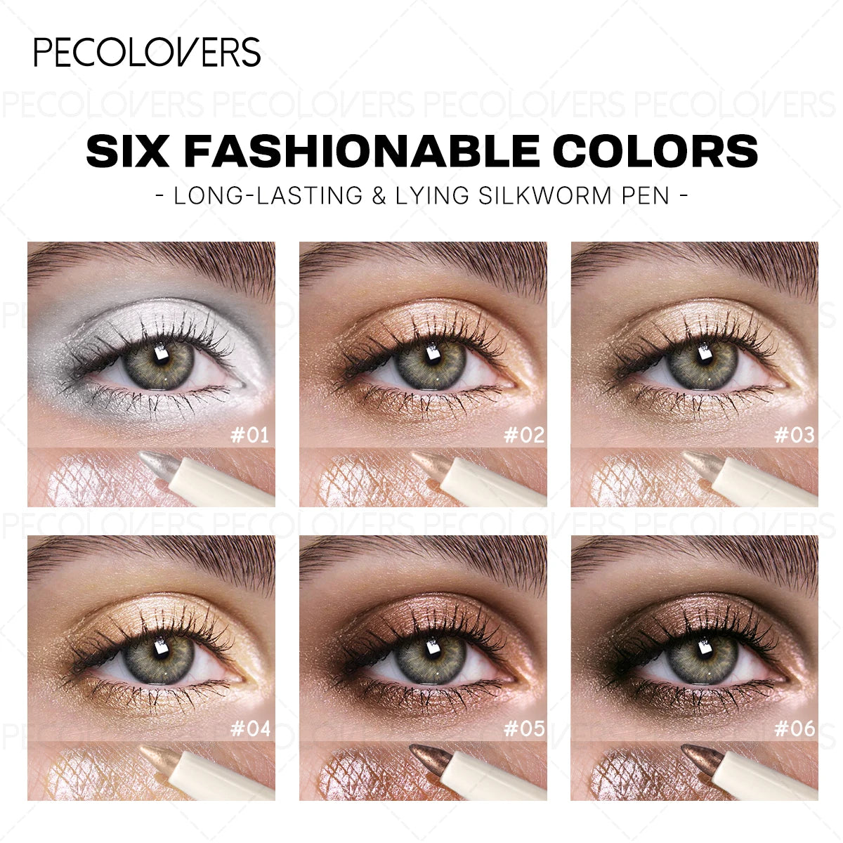 Pearlescent Highlighter Eyeshadow Pen Long-lasting Glitter Finish Qme