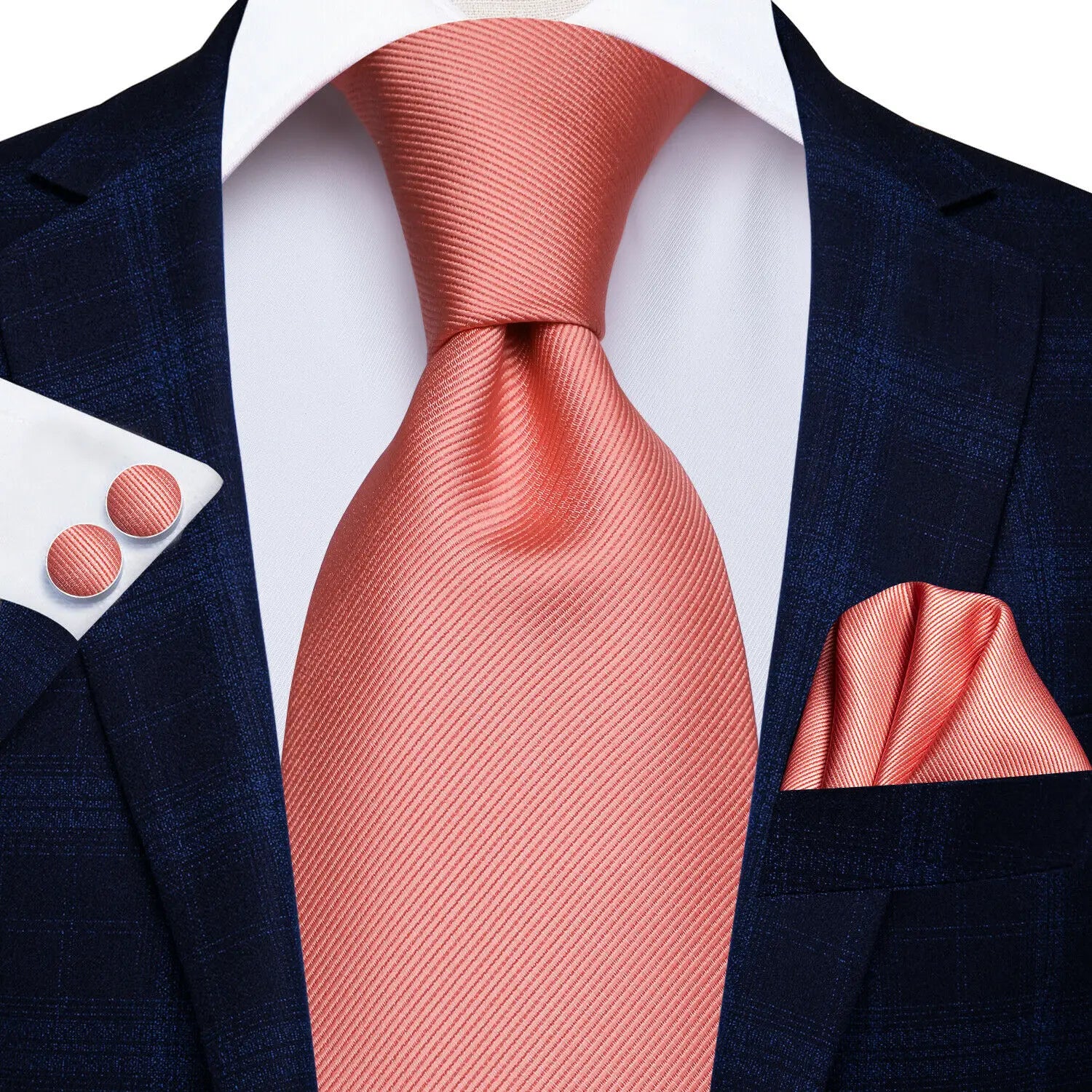 Hi-tie Mens Tie Pink Floral Stripes Solid Paisley Necktie Pocket Qme LDSN3098