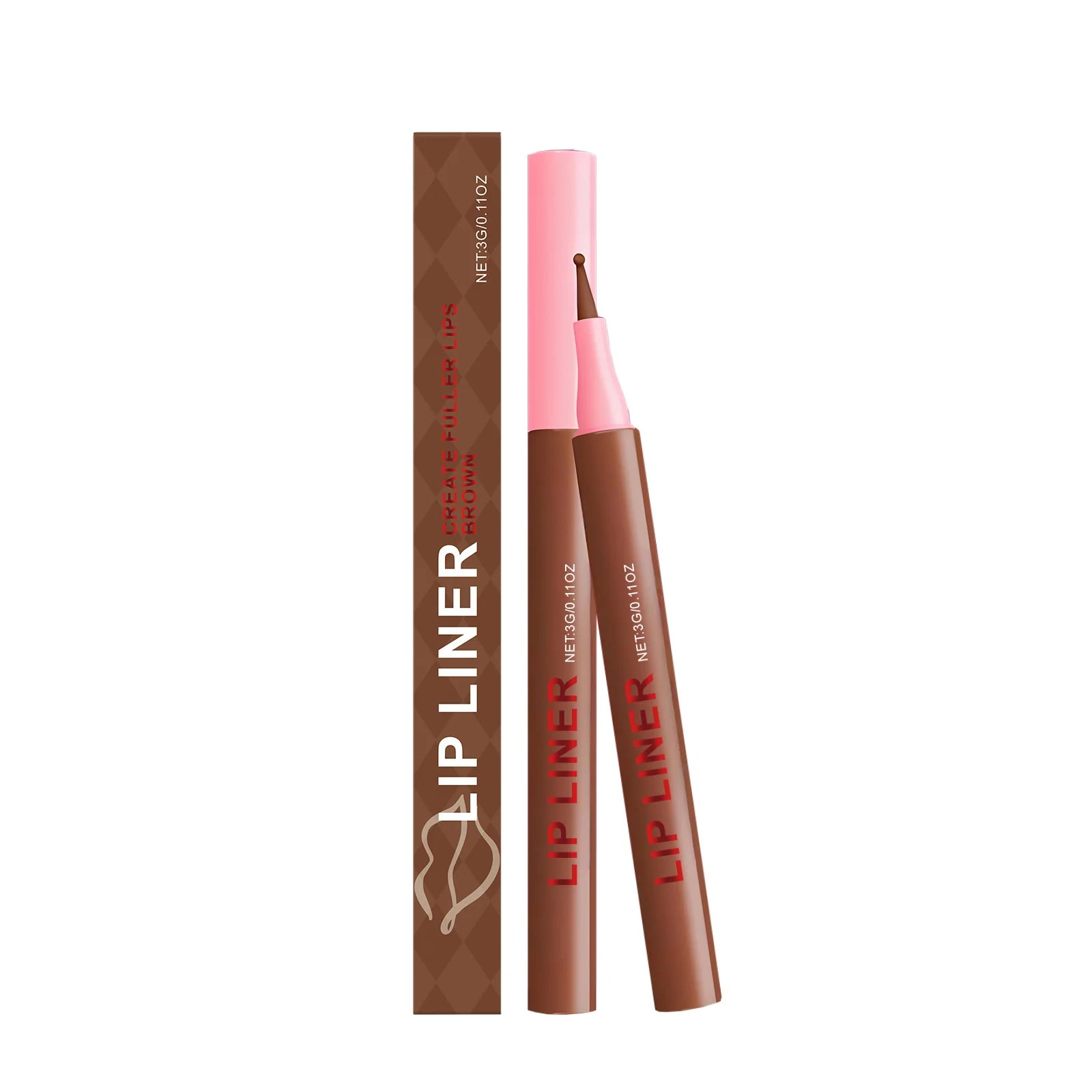Waterproof Matte Lip Liner Pencil Long Lasting Smudge-Proof Highly Pigmented Lip Liner Moisturising Contouring Makeup 6 Colors Qme Brown